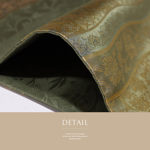 袋帯 リサイクル 帯丈444cm 六通 ポイント柄 本金箔名物裂 利休間道 ウェーブ箔 ゴールド Mサイズ 正絹 Sランク フォーマル お洒落