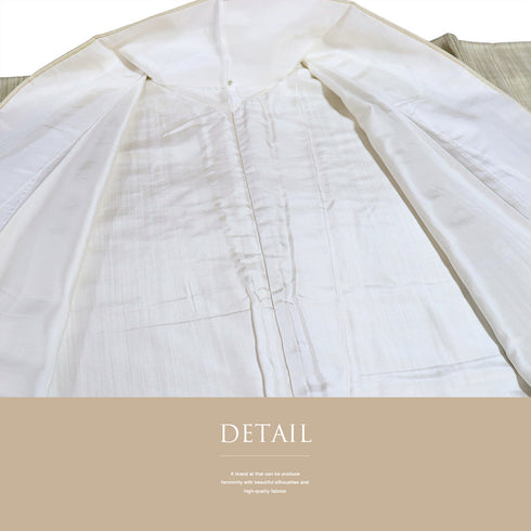 紬 リサイクル 身丈152.5cm 裄64.8cm 袷 縞ぼかし柄 グリーン Sサイズ お洒落 正絹 広衿 Sランク