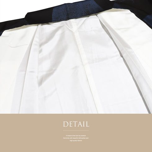 紬 リサイクル 身丈162.8cm 裄65.6cm 袷 蝶々柄 ブラック Lサイズ カジュアル お洒落 正絹 広衿 Sランク