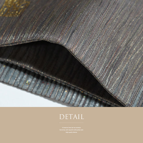 名古屋帯 リサイクル 帯丈363cm ポイント柄 金彩 変わり織り 和田光正 グレー Mサイズ 正絹 Sランク お洒落 落款