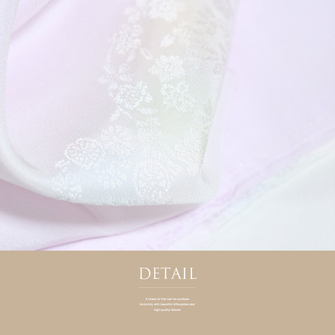 長襦袢 リサイクル 長襦袢 身丈123.5cm 裄65.2cm 袷 花丸の地紋 後見頃居敷当て付き パープル Mサイズ 正絹 袖無双 Aランク