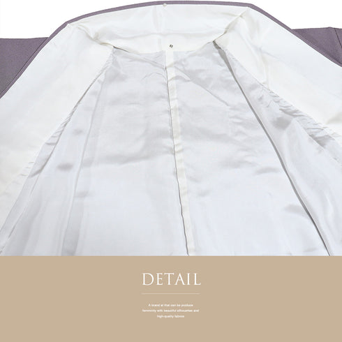 色無地 リサイクル 身丈156.5cm 裄62.6cm 袷 草木染 仕立て上がり パープル Mサイズ セミフォーマル しつけ糸 正絹 広衿 地紋なし Sランク