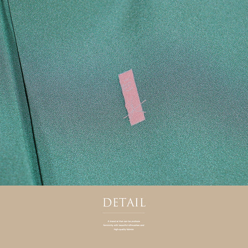 リサイクル 身丈160.5cm 裄66.2cm 袷 菊・牡丹 グリーン Lサイズ セミフォーマル 正絹 広衿 Sランク