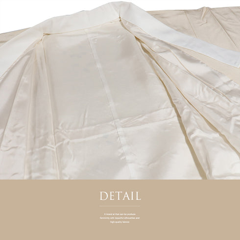 長襦袢 リサイクル 身丈124.7cm 裄64.2cm 袷 桜柄 ベージュ Sサイズ 正絹 Sランク