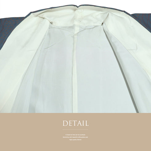 小紋 リサイクル 身丈160cm 裄64.4cm 袷 小花にデザイン縦わく柄 グレー Mサイズ お洒落 カジュアル 正絹 広衿 Sランク