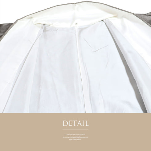 紬 リサイクル 身丈168.5cm 裄66.8cm 袷 たたきに花丸柄 グレー LLサイズ お洒落 正絹 広衿 Sランク