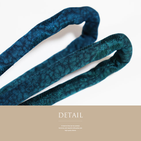 帯締め・帯揚げセット リサイクル 丸くげ 綸子 ブルー 正絹 新品・未使用品 ぼかし柄