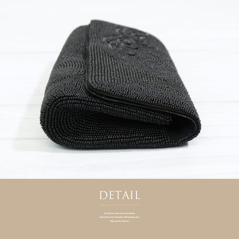 バッグ リサイクル ブラック ビーズ Sランク 花柄 菊柄