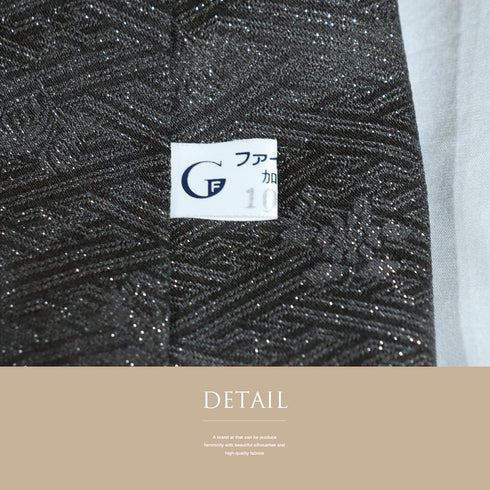 訪問着 リサイクル 身丈156.3cm 裄64.4cm 袷 雪輪染わけや竹柄 グレー Mサイズ お洒落 落款 正絹 広衿 Sランク