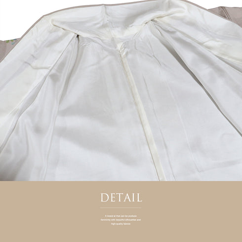 訪問着 リサイクル 身丈151.8cm 裄66cm 袷 スコッチガード 斜め格子垣根に花模様 ブラウン Sサイズ お洒落 落款 しつけ糸 正絹 広衿 Sランク