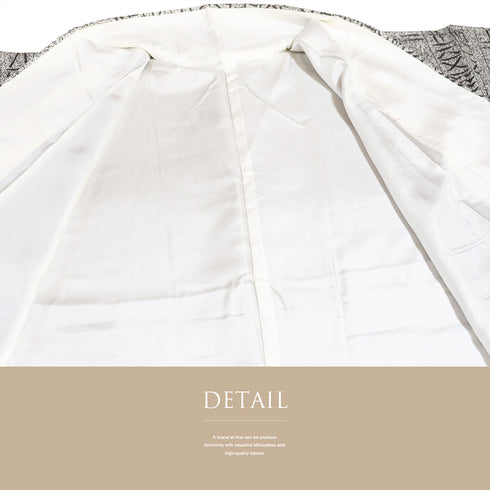 小紋 リサイクル 身丈163cm 裄66.8cm 袷 古代文字風柄 小原敏 グレー Lサイズ お洒落 カジュアル 正絹 広衿 Sランク