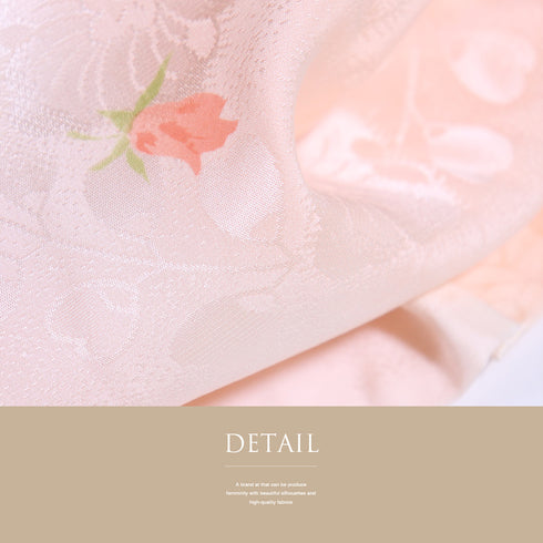 長襦袢 リサイクル 長襦袢 身丈131cm 裄62.6cm 袷 薔薇柄 地紋 ぼかし 居敷当て付き ピンク Sサイズ お洒落 正絹 Sランク