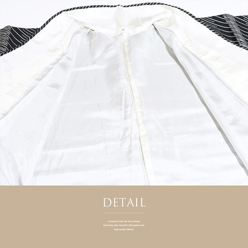 小紋 リサイクル 身丈158.5cm 裄65.6cm 袷 幾何学模様 ブラック Mサイズ お洒落 カジュアル 正絹 広衿 Sランク