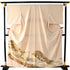 色留袖 リサイクル 身丈157.8cm 裄67.4cm 袷 波頭に四季花柄 金駒刺繍 ベージュ Mサイズ セミフォーマル 一つ紋 正絹 広衿 Aランク