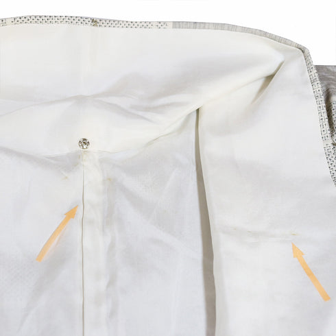 紬 リサイクル 身丈158cm 裄64.2cm 袷 横段縞に花柄 グレー Mサイズ お洒落 カジュアル 正絹 広衿 Sランク