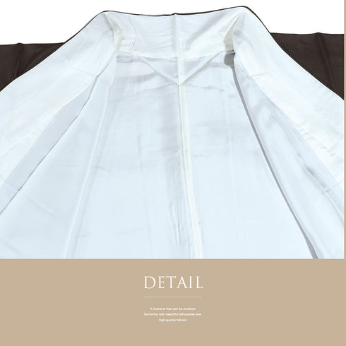 訪問着 リサイクル 身丈158.7cm 裄66cm 袷 箔加工 抽象柄 ゆったりサイズ ブラウン Mサイズ お洒落 正絹 広衿 Sランク