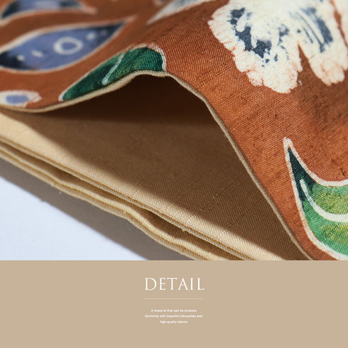 名古屋帯 リサイクル 帯丈343.5cm ポイント柄 草花柄 紬 ベージュ Sサイズ 正絹 Sランク カジュアル