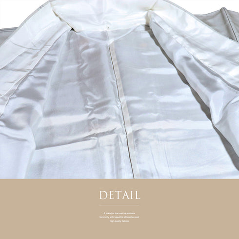 小紋 リサイクル 身丈153.8cm 裄64.8cm 袷 菊柄 デザイン蔓柄 パールトーン加工 グレー Sサイズ お洒落 しつけ糸 正絹 広衿 Aランク