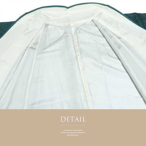 色無地 リサイクル 身丈159.2cm 裄64.8cm 袷 辻ヶ花模様 グリーン Mサイズ セミフォーマル 一つ紋 正絹 広衿 地紋あり Sランク