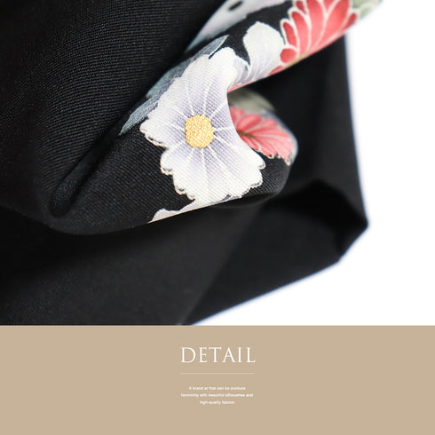 黒羽織 リサイクル 身丈78.3cm 裄64cm 袷 花籠柄 箔 ブラック Sサイズ フォーマル セミフォーマル 一つ紋 しつけ糸 正絹 Sランク