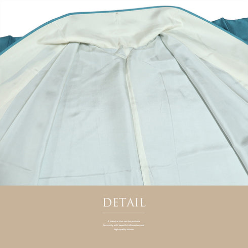 付下げ リサイクル 身丈147.5cm 裄63.8cm 袷 結城紬 五月みどりプロデュース 花柄 ブルー SSサイズ お洒落 正絹 広衿 Sランク