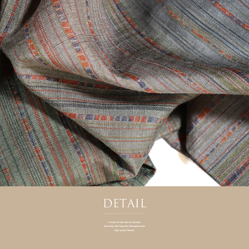 道中着 リサイクル 身丈118cm 裄63.6cm 袷 ロング丈 縞柄 吉澤与市 多色 Sサイズ お洒落 正絹 新品・未使用品