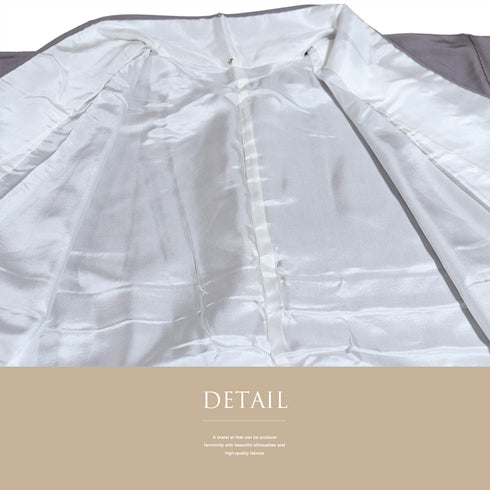 色無地 リサイクル 袷 Mサイズ Sランク パープル お洒落 身丈158cm 裄63cm 着物 IR-324