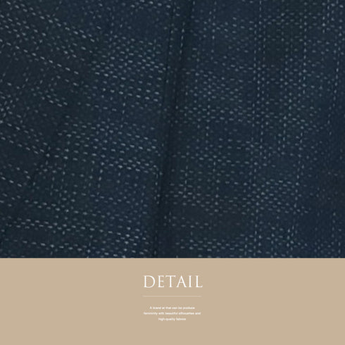 道中着 リサイクル 身丈91.8cm 裄66.6cm 袷 絣 着物衿 ネイビー Lサイズ カジュアル お洒落 正絹 Sランク