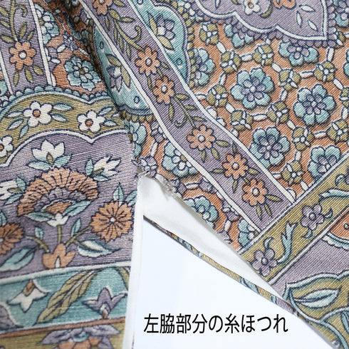 小紋 リサイクル 身丈164cm 裄66.8cm 袷 オリエンタル柄 多色 Lサイズ お洒落 カジュアル 正絹 広衿 Sランク