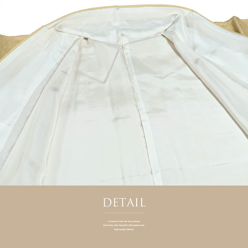 色無地 リサイクル 身丈164.2cm 裄64.6cm 袷 ベージュ Lサイズ お洒落 落款 しつけ糸 正絹 広衿 地紋あり Sランク