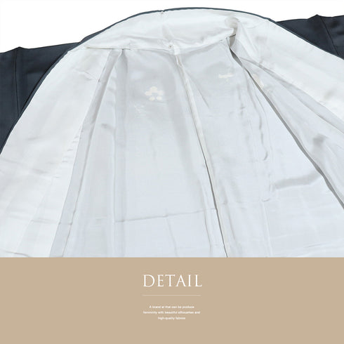 訪問着 リサイクル 身丈164.5cm 裄66.4cm 袷 金駒刺繍 花柄 グレー Lサイズ お洒落 しつけ糸 正絹 広衿 Sランク