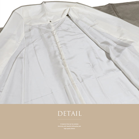 色留袖 リサイクル 身丈163.5cm 裄66cm 袷 観世水に白梅・紅梅柄 織り出し模様 比翼無し グレー Lサイズ 一つ紋 しつけ糸 正絹 広衿 Sランク