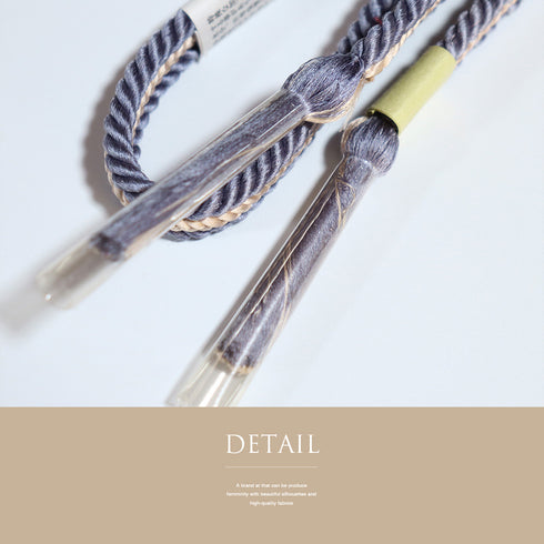 帯締め・帯揚げセット リサイクル ゆるぎ ちりめん パープル 正絹 未使用品 花柄の地紋