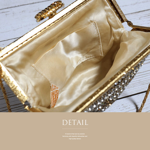 バック アンティーク ラインストーン お洒落 横幅16cm 高さ12.5cm マチ3cm Bランク 和装小物 ET-388