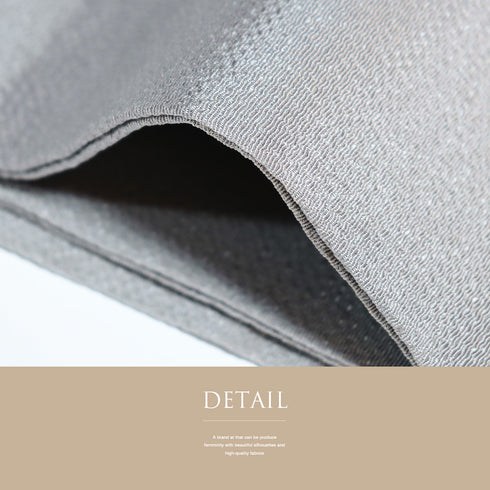 名古屋帯 リサイクル 帯丈375.5cm ポイント柄 辻が花 帯前部分開き仕立て ちりめん グレー Mサイズ 正絹 Sランク お洒落 落款