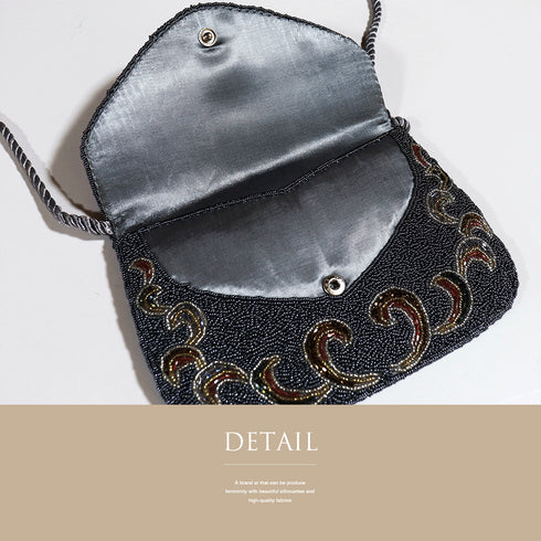 ビーズバック アンティーク お洒落 横幅21cm 高さ14cm Aランク 和装小物 ZO-83