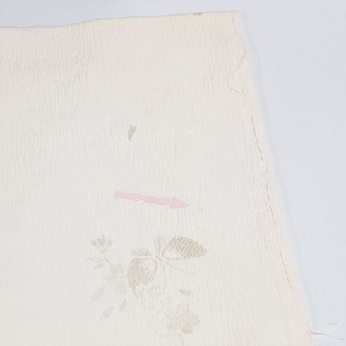 長襦袢 リサイクル 長襦袢 身丈128.7cm 裄64.8cm 袷 蝶に桜模様の地紋 ベージュ Mサイズ しつけ糸 正絹 Aランク