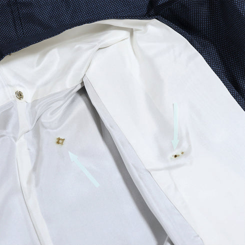 紬 リサイクル 身丈154.3cm 裄62.2cm 袷 ネイビー Sサイズ お洒落 正絹 広衿 Sランク