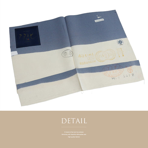 小紋 リサイクル 身丈166.5cm 裄67.2cm 袷 小花柄 簪柄 ブルー LLサイズ お洒落 正絹 広衿 Sランク