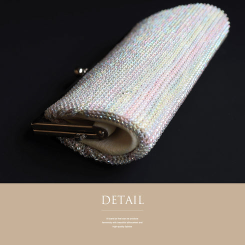 ビーズバック リサイクル 小銭入れセット お洒落 カジュアル 横幅21.5cm 高さ14cm マチ5cm Aランク 和装小物 ET-199