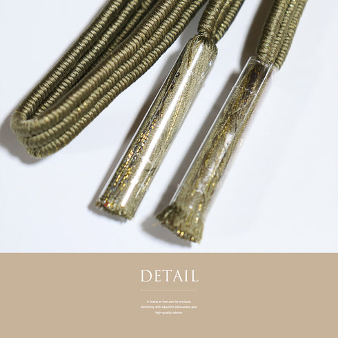 帯締め・帯揚げセット リサイクル 手組紐 ちりめん ブラウン 正絹 Aランク ぼかし