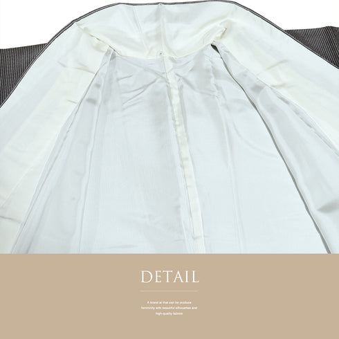 小紋 リサイクル 身丈158cm 裄65.3cm 袷 縦縞模様 地紋 ガード加工 パープル Mサイズ お洒落 正絹 広衿 Sランク