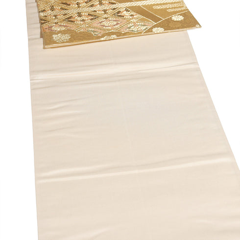 袋帯 リサイクル 帯丈426cm 六通 蜀江に流水やかすみ柄 プラチナ箔二重織 ゴールド Sサイズ 正絹 Sランク フォーマル セミフォーマル