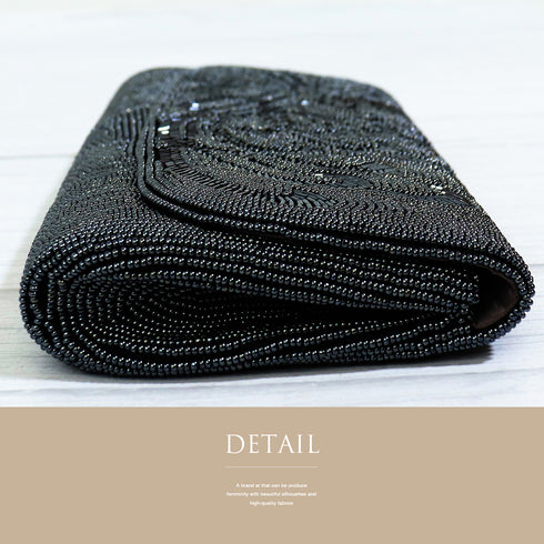 バッグ リサイクル グレー ビーズ Aランク 花柄