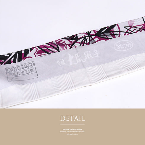 小紋 リサイクル 身丈158cm 裄64.4cm 袷 南国リーフ柄 グレー Mサイズ お洒落 カジュアル 正絹 広衿 Sランク