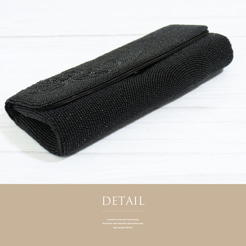 バッグ リサイクル ブラック ビーズ Sランク 花柄 菊柄