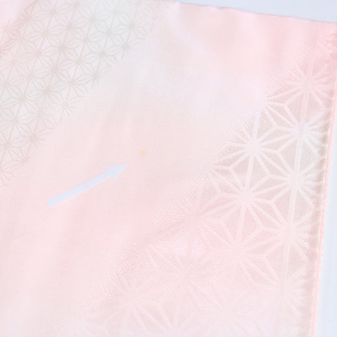 長襦袢 リサイクル 長襦袢 身丈133.7cm 裄65.6cm 袷 麻の葉柄 地紋 ピンク Mサイズ 正絹 Aランク