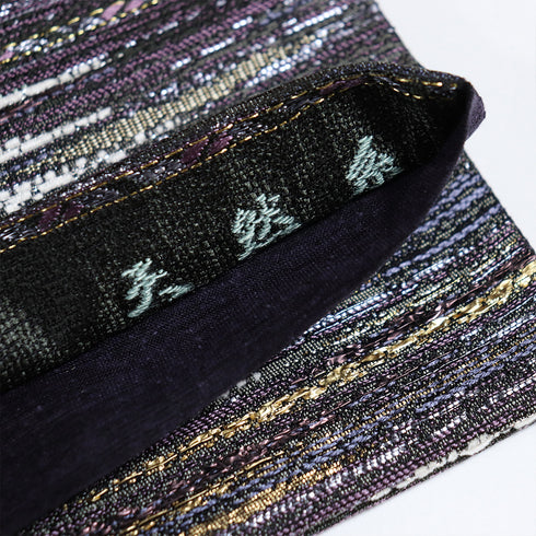 袋帯 リサイクル 帯丈448cm 六通 抽象柄 西陣織 唐網織 ブラック Mサイズ 正絹 新品・未使用品 お洒落