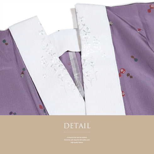 長襦袢 リサイクル 長襦袢 身丈118.5cm 裄63.6cm 袷 瓢箪柄 居敷当て付き パープル Sサイズ お洒落 カジュアル 正絹 袖無双 Sランク