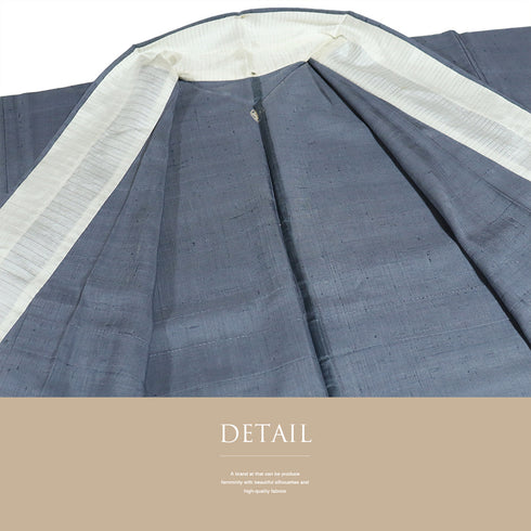 訪問着 リサイクル 夏着物 身丈162cm 裄66cm 夏物 花・葡萄柄 紬 グレー Lサイズ フォーマル 一つ紋 正絹 広衿 Bランク